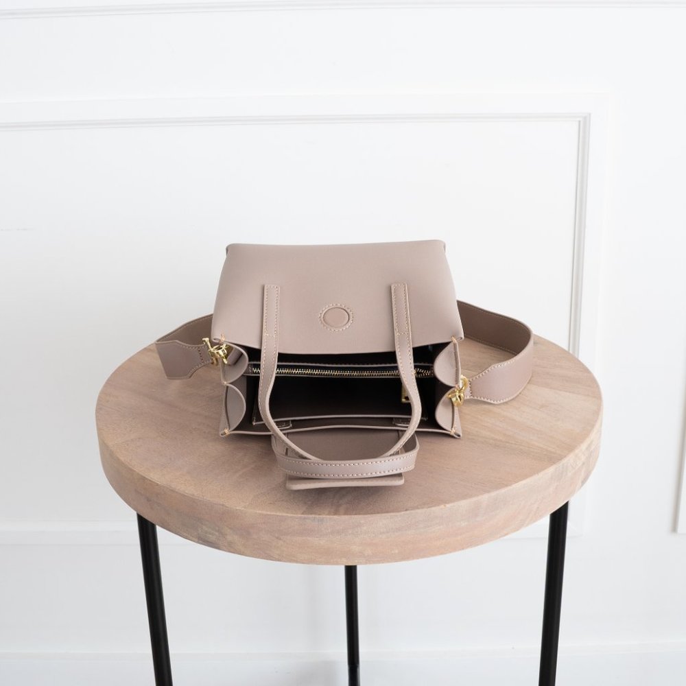 😍 Stella Mini Satchel Bag - Genuine Leather - Pale Rose - Picture 7 of 14